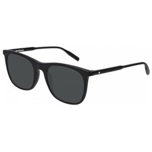 Солнцезащитные очки Montblanc, квадратные, оправа: пластик, с защитой от УФ, для мужчин, черный