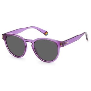 Солнцезащитные очки Polaroid, круглые, с защитой от УФ, поляризационные, фиолетовый