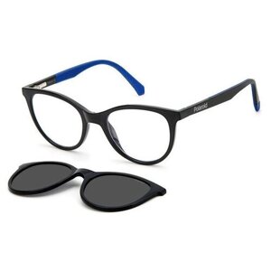 Солнцезащитные очки Polaroid, прямоугольные, оправа: пластик, черный