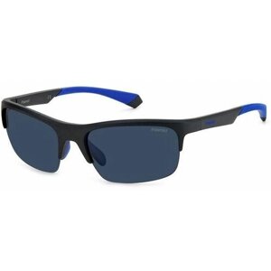 Солнцезащитные очки Polaroid, прямоугольные, оправа: пластик, спортивные, поляризационные, с защитой от УФ, черный