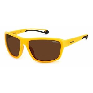 Солнцезащитные очки Polaroid, спортивные, поляризационные, с защитой от УФ, желтый