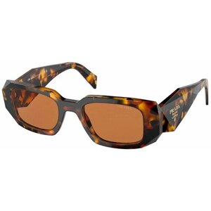 Солнцезащитные очки Prada кмл, прямоугольные, оправа: пластик, с защитой от УФ, для женщин, черепаховый