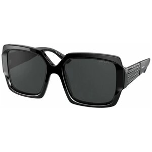 Солнцезащитные очки Prada, квадратные, оправа: пластик, с защитой от УФ, для женщин, черный