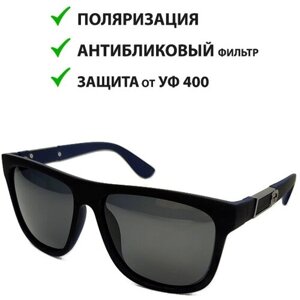 Солнцезащитные очки , прямоугольные, поляризационные, с защитой от УФ, градиентные, для мужчин, черный