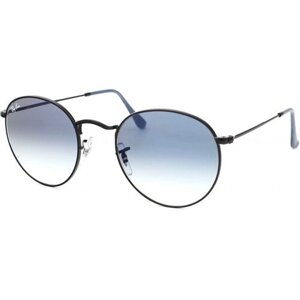 Солнцезащитные очки Ray-Ban, круглые, оправа: металл, градиентные, черный