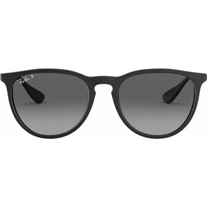 Солнцезащитные очки Ray-Ban, круглые, оправа: пластик, градиентные, поляризационные, с защитой от УФ, черный