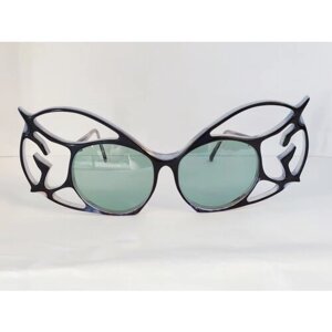 Солнцезащитные очки Таня Исаева, круглые, оправа: пластик, для женщин, черный