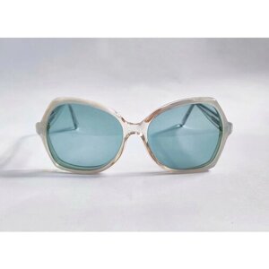 Солнцезащитные очки Таня Исаева, круглые, оправа: пластик, для женщин, голубой