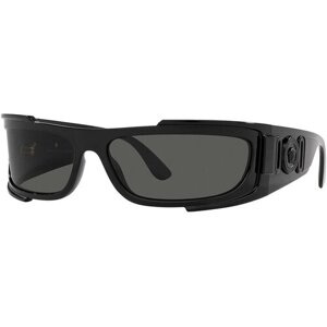 Солнцезащитные очки Versace, прямоугольные, оправа: пластик, с защитой от УФ, черный