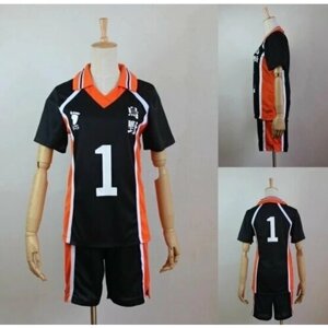 Спортивный костюм для косплея аниме "Волейбол! черный р. L)