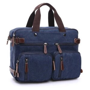 Сумка дорожная сумка-рюкзак Wohlbege, 44х32х13 см, ручная кладь, синий