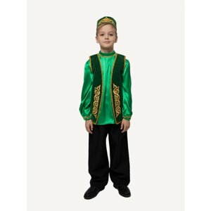 Татарский национальный костюм для мальчика, цвет зеленый, 116 размер