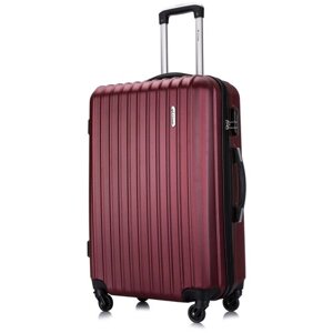 Умный чемодан L'case, ABS-пластик, пластик, рифленая поверхность, опорные ножки на боковой стенке, 90 л, размер L, красный