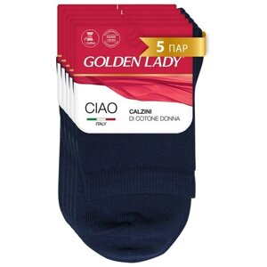 Женские носки Golden Lady высокие, 5 пар, размер 35-38, синий