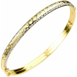 Жесткий браслет Diamant online, желтое золото, 585 проба, длина 17.5 см.