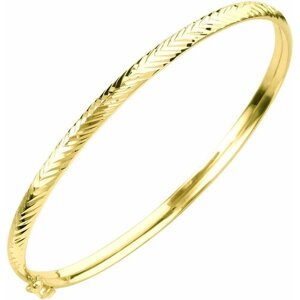 Жесткий браслет Diamant online, желтое золото, 585 проба, длина 18.5 см.