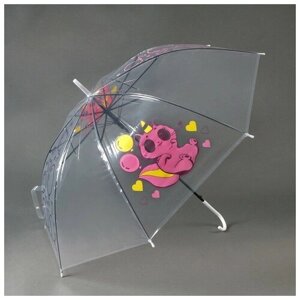 Зонт детский «Котик-единорожка» полуавтомат прозрачный d=90 см