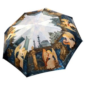 Зонт Петербургские зонтики, автомат, 3 сложения, купол 112 см., 8 спиц, система «антиветер», серый, мультиколор