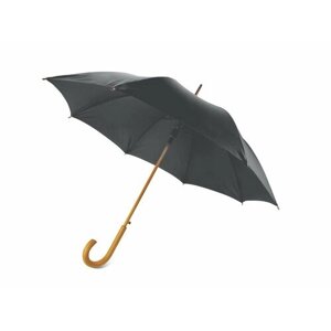 Зонт-трость bumbel, полуавтомат, 2 сложения, купол 104 см, деревянная ручка, коричневый, черный