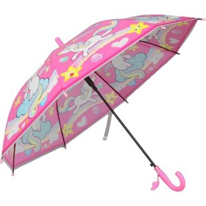 Зонт-трость ЛАС ИГРАС, полуавтомат, купол 102 см., мини-зонт, для девочек, розовый