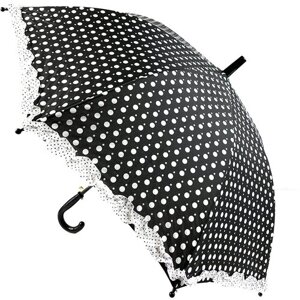 Зонт-трость Meddo, полуавтомат, купол 84 см., система «антиветер», для девочек, черный
