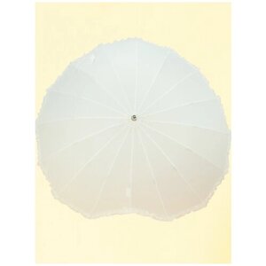 Зонт-трость Popular, механика, купол 102 см., 16 спиц, система «антиветер», чехол в комплекте, для женщин, белый