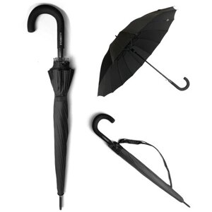 Зонт-трость Rainbrella, полуавтомат, купол 105 см, 16 спиц, система «антиветер», чехол в комплекте, для мужчин, черный