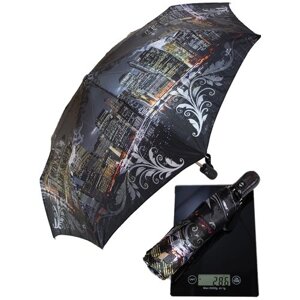 Зонт женский автомат, зонтик взрослый складной антиветер 2003S/черный, фиолетовый