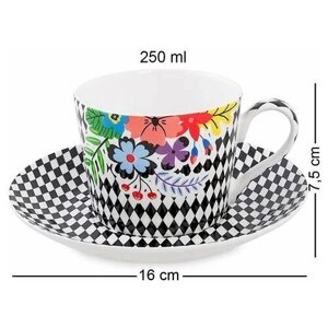 Чашка с блюдцем Цветочный модерн (Stechcol) SL-23 113-451823