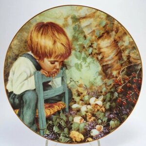 Декоративная коллекционная тарелка "Настоящие люди: Чудо Майкла"Фарфор, деколь. Stratford, США, Нэнси Тюрнер, 1982