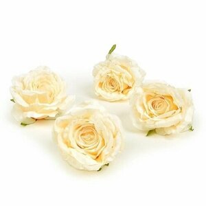 Искусственные цветки крупной розы сальмон, 13 см, 4 шт. в упаковке, для декора