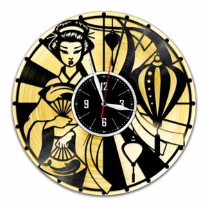 Китай - настенные часы из виниловой пластинки (с золотой подложкой)
