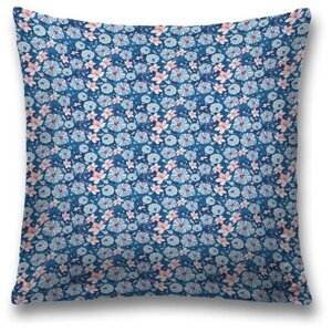 Наволочка декоративная на молнии, чехол на подушку JoyArty "Полосатые цветы" 45х45 см