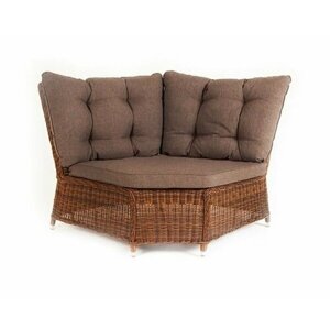 Плетеный диванный модуль 4SIS Бергамо угловой, ручное плетение, подушки со съемными чехлами, вес 22 кг YH-C2599W brown коричневый