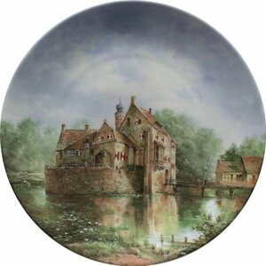 Сильная крепость Вишеринг, винтажная декоративная настенная тарелка из коллекции Замки на воде