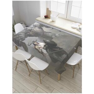 Скатерть прямоугольная JoyArty на кухонный стол "Бог войны" из оксфорда, 120x145 см