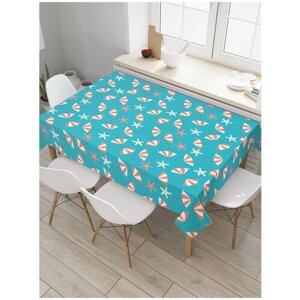 Скатерть прямоугольная JoyArty на кухонный стол "Полосатые пляжные зонты" из оксфорда, 120x145 см