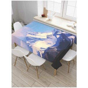 Скатерть прямоугольная JoyArty на кухонный стол "Вид на горы" из оксфорда, 120x145 см