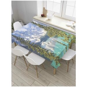 Скатерть прямоугольная JoyArty на кухонный стол "Зимняя обитель" из оксфорда, 120x145 см