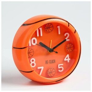 Часы - будильник настольные "Баскетбольный мяч", дискретный ход, 11 см, 11.5 х 11.5 см, АА