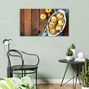 Картина на холсте 60x110 LinxOne "Блюдо из яблок" интерьерная для дома / на стену / на кухню / с подрамником