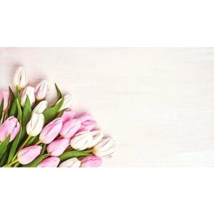 Картина на холсте 60x110 LinxOne "Цветы букет tulips" интерьерная для дома / на стену / на кухню / с подрамником