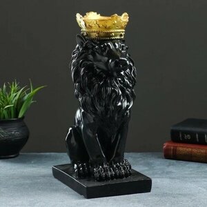 Копилка"Лев с короной" черный с золотом 35см Хорошие сувениры 4849259 .
