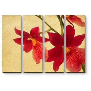 Модульная картина Красные орхидеи180x135