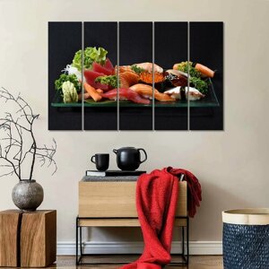 Модульная картина/Модульная картина на холсте/Модульная картина в подарок/суши с рыбой-sushi with fish 125х80