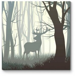 Модульная картина Тёмный лес140x140
