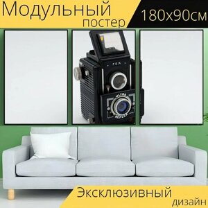 Модульный постер "Камера, винтаж, ретро" 180 x 90 см. для интерьера