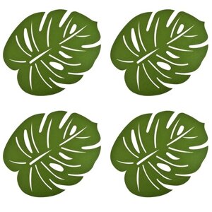 Набор салфеток сервировочных, плейсматов 4 шт. Зеленый лист", 41х33см, Nouvelle, 9903296-Н4