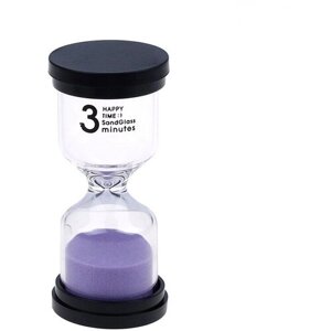 Песочные часы малышки 3 минуты, круглое дно, фиолетовый песок, 9,5х4 см