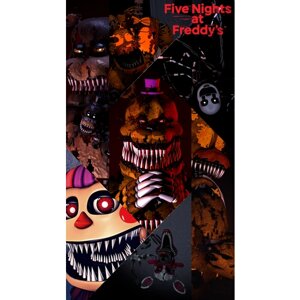 Плакат 5 Ночей с Фредди, Five Nights at Freddy"s, фнаф, Аниматроники №12, А1